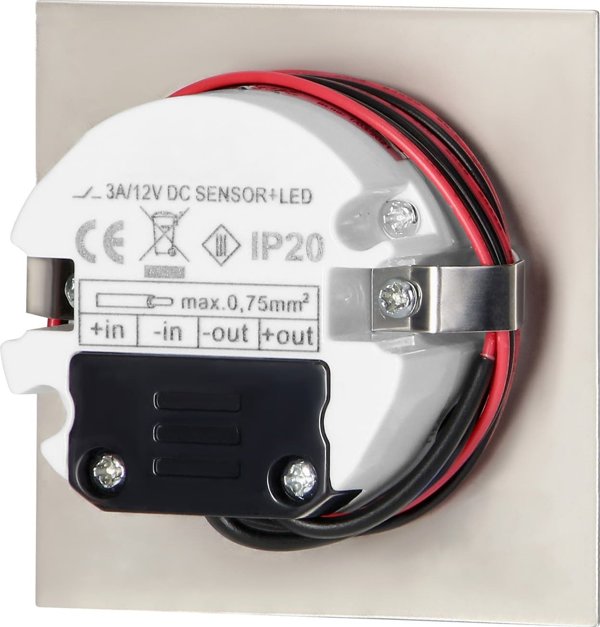 Orno Φωτιστικό Σκάλας LED Draco 1.5W 12VDC, Εντοιχισμένο με Αισθητήρα Κίνησης & Σούρουπου, 30lm, 4000K, Σατέν, AD-OS-6164LR4/N