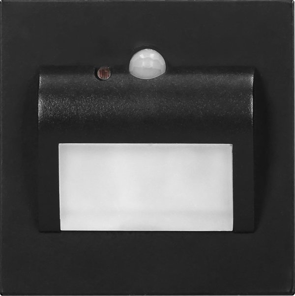 Φωτιστικό Σκαλοπατιών Orno Draco LED 1.5W, Χωνευτό, 12VDC, 30lm, 3000K, με Αισθητήρα Κίνησης & Σούρουπου, Μαύρο