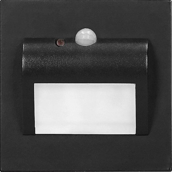 Orno Draco LED Φωτιστικό Σκάλας Εντοιχισμένο 1.5W, 12VDC, 4000K, με Αισθητήρα Κίνησης & Σούρουπου, Μαύρο, AD-OS-6164LR4/B