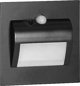 Orno Draco LED Φωτιστικό Σκάλας Εντοιχισμένο 1.5W, 12VDC, 4000K, με Αισθητήρα Κίνησης & Σούρουπου, Μαύρο, AD-OS-6164LR4/B