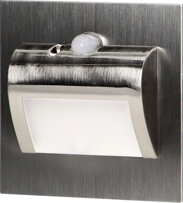 Φωτιστικό Σκάλας Orno DRACO LED 1.5W με Αισθητήρα Κίνησης & Σούρουπου, 12VDC, 30lm, 3000K, Χωνευτό, Σατέν, AD-OS-6164LR3/N