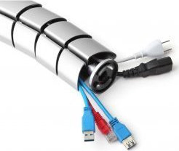 InLine Κανάλι Καλωδίων Γραφείου Flexible, 2 Θαλάμων, 80cm, Ασημί (59997B)