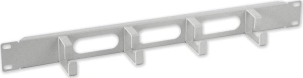 Οργανωτής Καλωδίων Rack 19" 1U NoName, Οριζόντια Διάταξη με 4 Δακτυλίους και 3 Οπές Διέλευσης, Γκρι