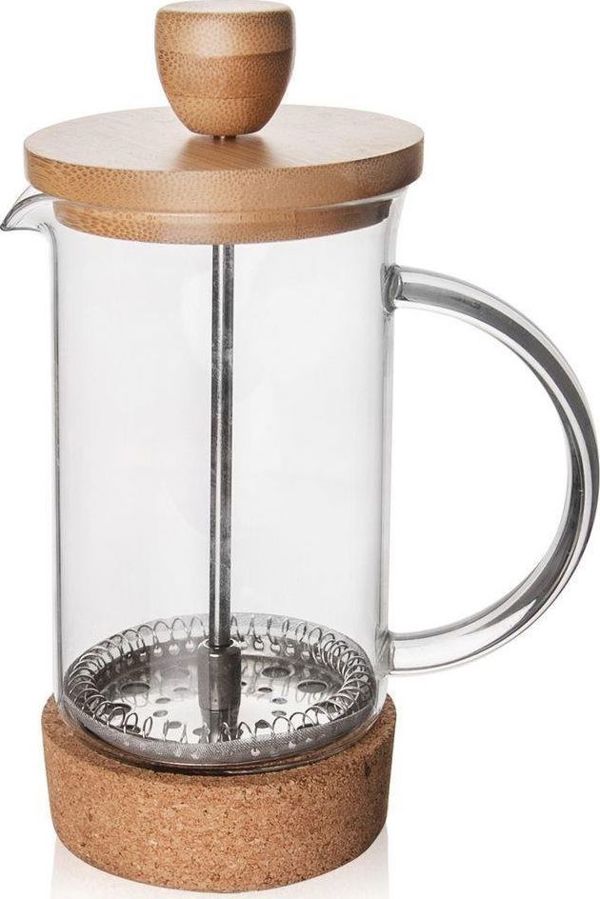 Orion Γυάλινη Κανάτα French Press 0,4L - Καφετιέρα και Τσαγιέρα με Έμβολο