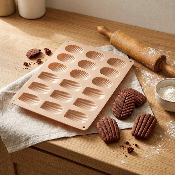 Orion Σιλικονούχα Φόρμα για Muffin, 18 Θέσεις, Μπεζ, Αντικολλητικό Σκεύος Ψησίματος