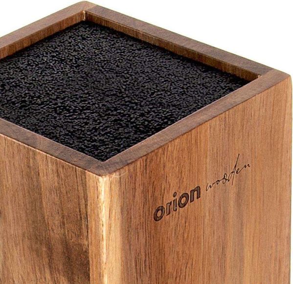 Orion Βάση Μαχαιριών Καθολική, Ξύλινη με Ανοξείδωτο Ατσάλι και Κεραμικά, Καφέ