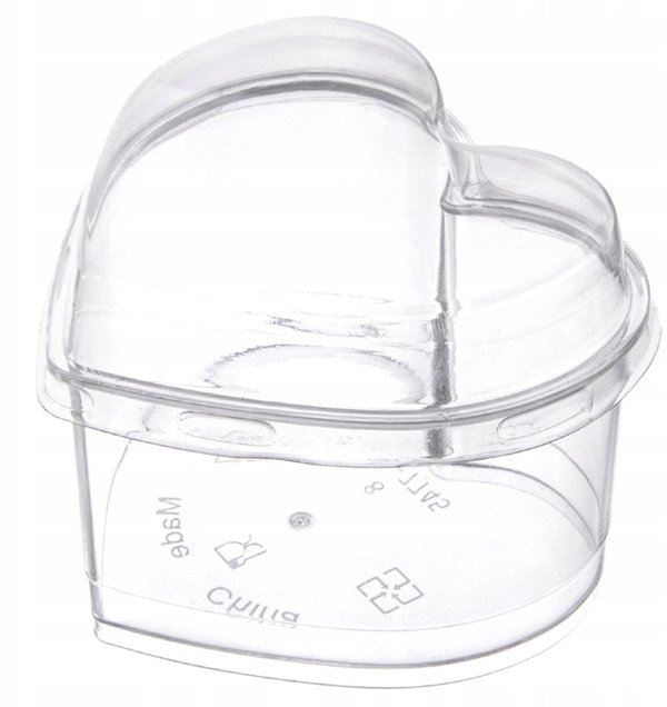 Orion Σετ 4 Ποτήρια Finger Food Σε Σχήμα Καρδιάς με Καπάκια 130ml
