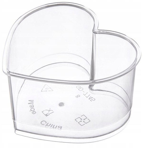 Orion Σετ 4 Ποτήρια Finger Food Σε Σχήμα Καρδιάς με Καπάκια 130ml