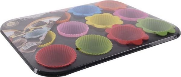 Orion Forma na muffinki 12szt +foremki silikonowe uniwersalny