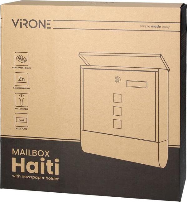 Γραμματοκιβώτιο Orno Haiti Από Γαλβανισμένο Χάλυβα με Θήκη Εφημερίδων και Θήκη Καρτών, Ανθρακί