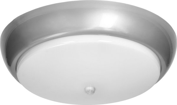 Orno KOKO oprawa LED z czujnikiem ruchu PIR 12W 3000K 1100lm srebrna-polipropylen klosz matowy-poliweglan IP44 IK10