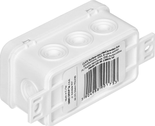 Orno Κουτί Επιφανείας CLICK IP54, 8 Διόδους, 80x45x41mm, Λευκό, OR-JB-13805/W