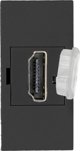 Orno NOEN HDMI, αρθρωτή υποδοχή 22,5x45mm HDMI με προστατευτικό κάλυμμα, μαύρο