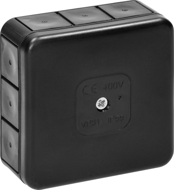 Orno Κουτί Διακλάδωσης Επιφανείας PRO, IP55, 400V, 12 Εισόδους, 85x85x37mm, Μαύρο, OR-JB-13807/B