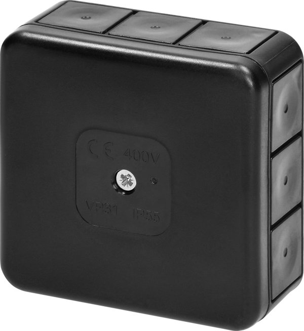 Orno Κουτί Διακλάδωσης Επιφανείας PRO, IP55, 400V, 12 Εισόδους, 85x85x37mm, Μαύρο, OR-JB-13807/B