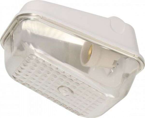 Orno 7041S, φωτιστικό σώμα, 60W, E27, IP54, IK10, σκίαστρο πολυανθρακικού, βάση μπακελίτη