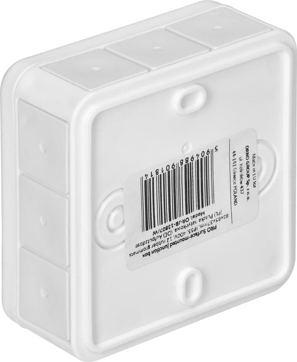 Orno Κουτί Διακλάδωσης Επιφανείας PRO, IP55, 400V, 12 Διόδους, 85x85x37mm, Λευκό, OR-JB-13807/W
