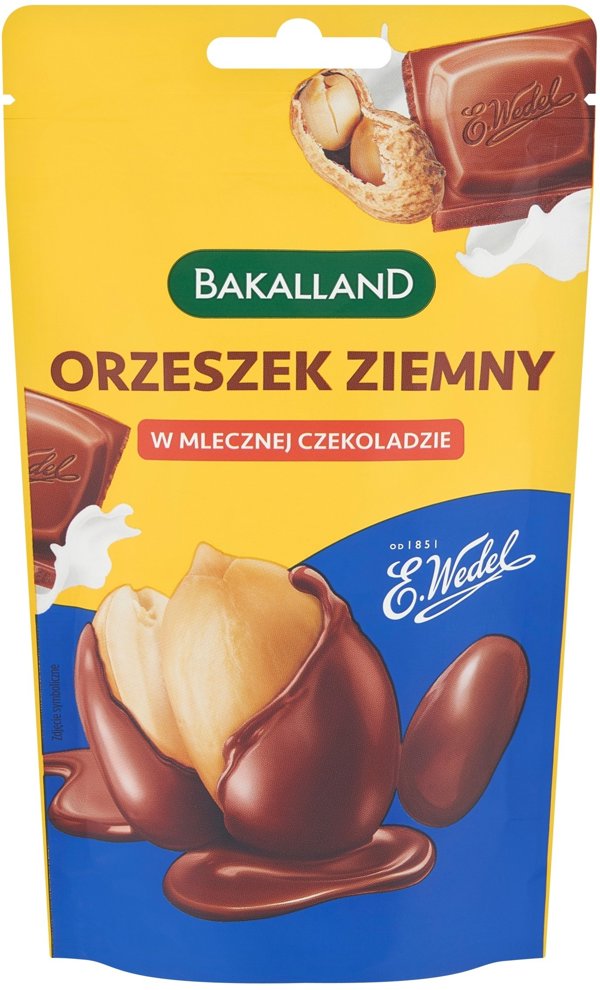 Orzeszek ziemny w mlecznej czekoladzie, BAKALLAND, 72g