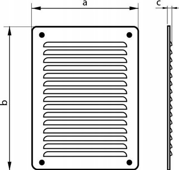 Μεταλλική προστασία αερισμού με δίχτυ 165x230mm χρώμιο WX909CHR