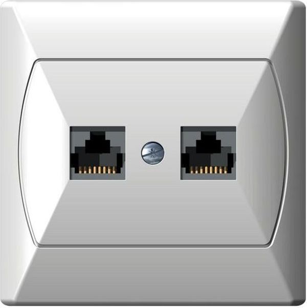 Ospel Gniazdo komputerowe Akcent podwojne RJ45 5e MMC biale
