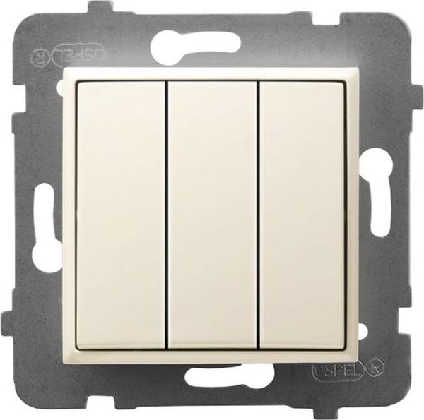Ospel ARIA Τριπλός διακόπτης Ecru LP-13U/m/27