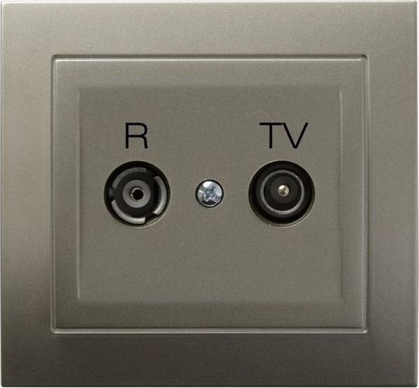 Ospel Τερματική Πρίζα Κεραίας R/TV 2,5-3dB Satyna Light