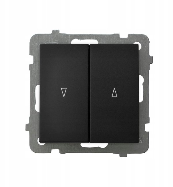 Ospel Διακόπτης ζαλουζίνας Ospel As LP-7GB/m/33 με μηχανική ασφάλιση μαύρο μεταλλικό