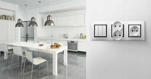 Ospel LP-19U/m/00 Διακόπτης Διπλός Σταυρωτός με Βιδωτούς Ακροδέκτες Λευκός