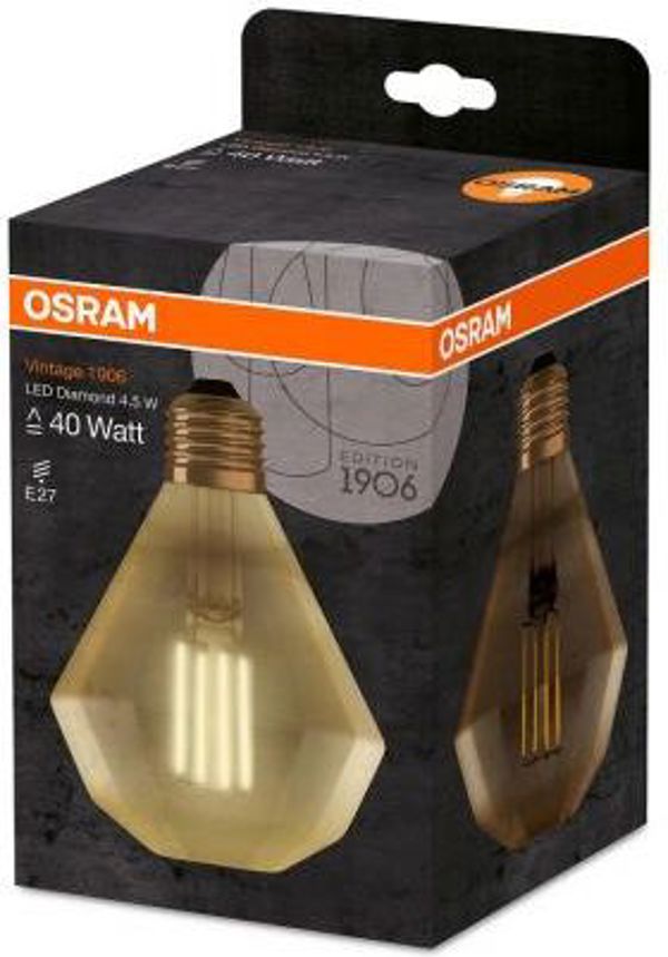 Osram Vintage 1906 LED Λάμπα Diamond 4.5W E27 Filament Χρυσό Extra Warm White