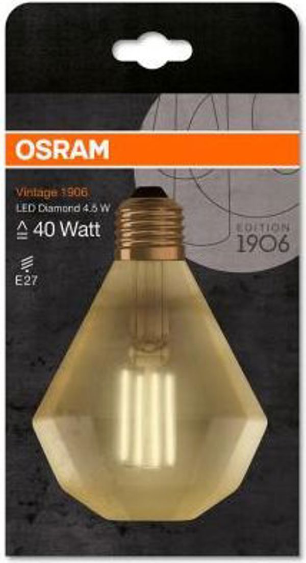 Osram Vintage 1906 LED Λάμπα Diamond 4.5W E27 Filament Χρυσό Extra Warm White
