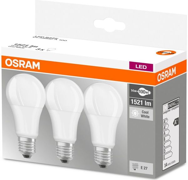 Λάμπα LED Osram Classic A 13W E27 1521lm, 3 Τεμάχια