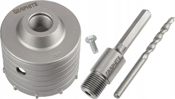 Τρυπάνι καρβιδίου 80 mm με προσαρμογέα HEX και οδηγό τρυπάνι