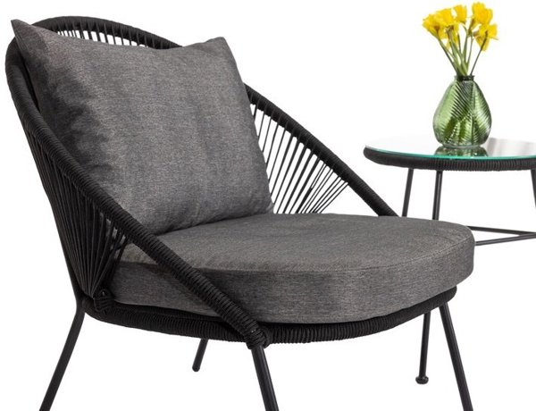 OUTDOOR FURNITURE SET BLACK 2 SEAT