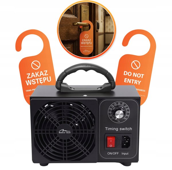 OZONE GENERATOR - Profesionalny ozonator do dezynfekcji i oczyszczania powietrza. kterie i grzyby. Emisja ozonu: 60000 mg/h, TIMER, Moc: 140W. Metalowa obudowa.