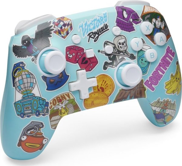 Ασύρματο Χειριστήριο PowerA Enhanced Wireless Controller για Nintendo Switch, Σχέδιο Fortnite Sticker Mania