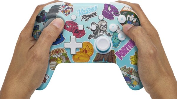 Ασύρματο Χειριστήριο PowerA Enhanced Wireless Controller για Nintendo Switch, Σχέδιο Fortnite Sticker Mania