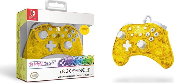 PDP Ενσύρματο Χειριστήριο Rock Candy Mini για Nintendo Switch - Κίτρινο, Εργονομικός Σχεδιασμός, Με Αποσπώμενο Καλώδιο