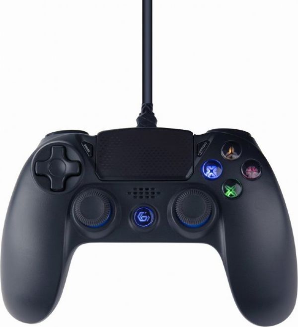 Gembird JPD-PS4U-01 Ενσύρματο Χειριστήριο για PS4 & PC, Διπλή Δόνηση, LED Φωτισμός & Καλώδιο 3m