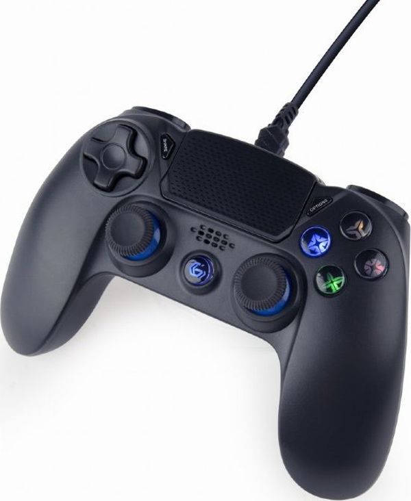 Gembird JPD-PS4U-01 Ενσύρματο Χειριστήριο για PS4 & PC, Διπλή Δόνηση, LED Φωτισμός & Καλώδιο 3m
