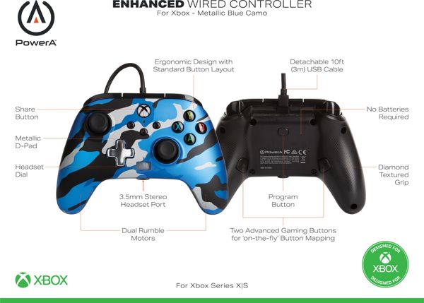 Pad PowerA XS Enhanced Metallic Blue Camo (1518911-01)