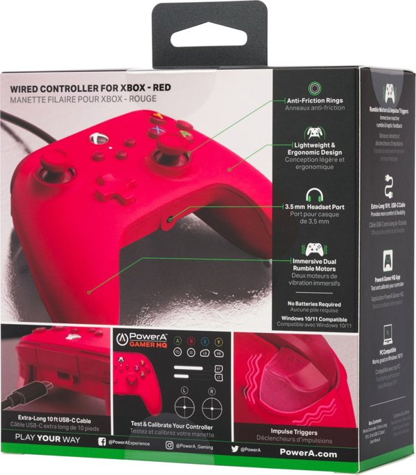 PowerA Ενσύρματο Gamepad για Xbox Series X|S - Κόκκινο