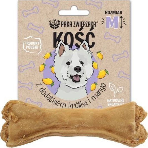 Paka Zwierzaka PAKA ZWIERZAKA - κόκαλο με προσθήκη κουνελιού και μάνγκο M (12 cm)