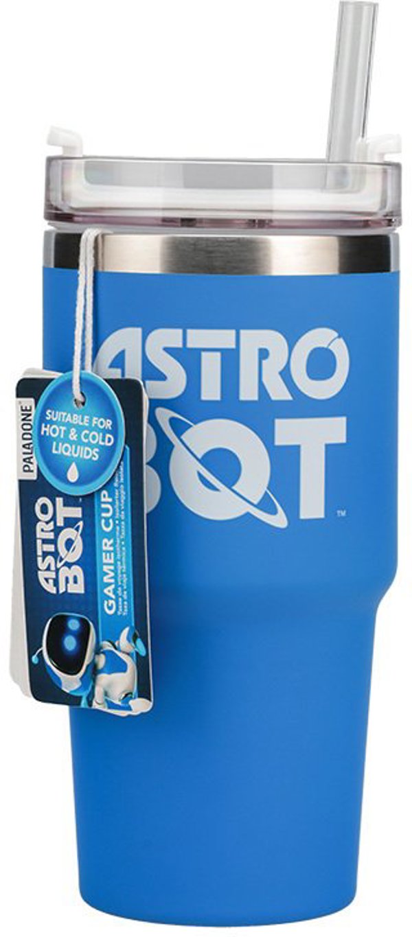 Paladone Astro Bot Ταξιδιωτικό Ποτήρι με Καλαμάκι, Πλαστικό, 450ml