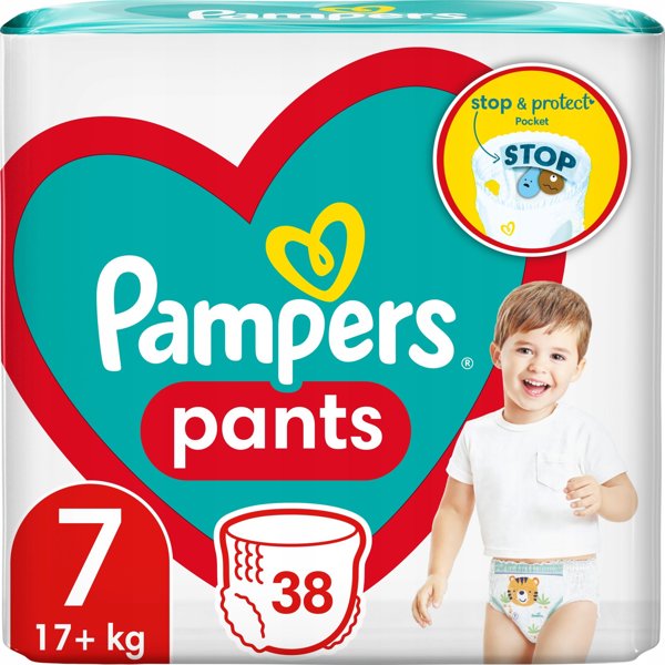 Pampers Βρακάκια Pants 7, 17+ kg, 38 τεμ.