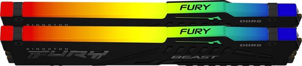 Μνήμη Kingston Fury Beast RGB, DDR5, 64 GB, 6400MHz, CL32 (KF564C32BBAK2-64)