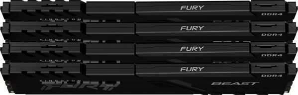 Μνήμη Kingston Fury Beast, DDR4, 128 GB, 3600MHz, CL18 (KF436C18BBK4/128)