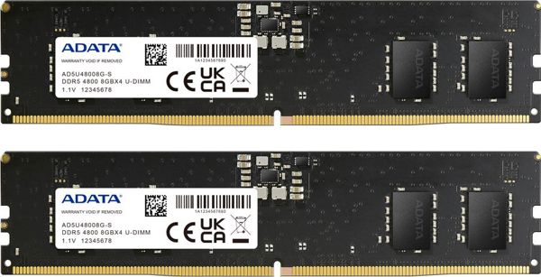 ADATA DDR5 Μνήμη, 16 GB, 4800MHz, CL40 (AD5U48008G-DT)