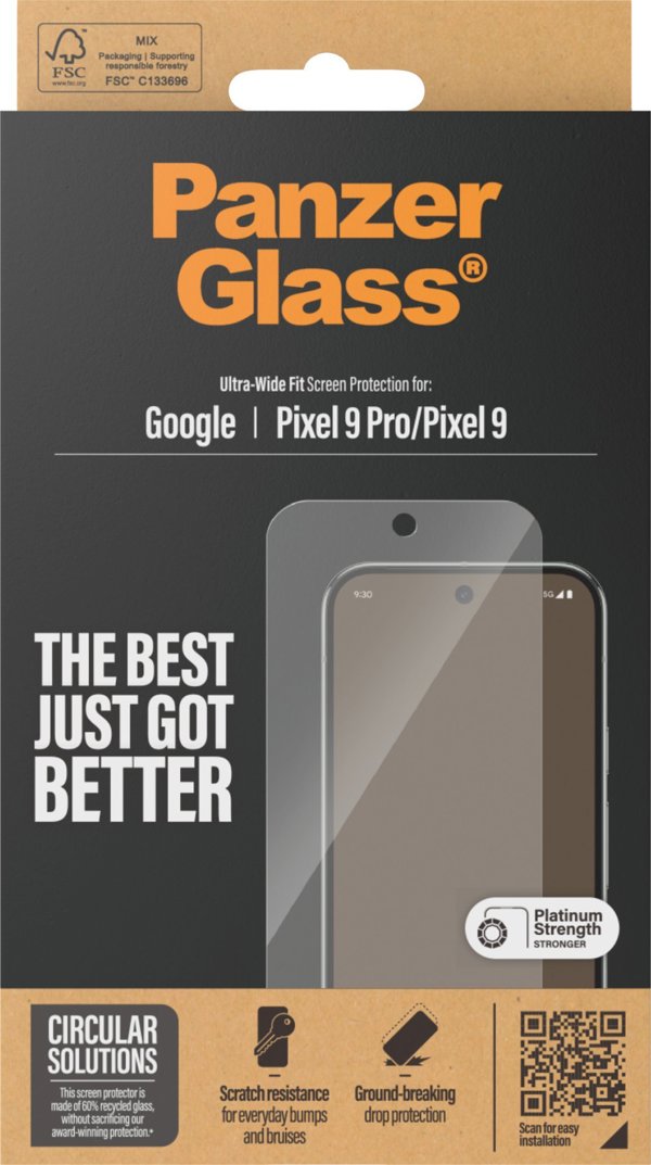PanzerGlass Screen Protector Ultra-Wide Fit για Google Pixel 9 / 9 Pro - Γυαλί Προστασίας Οθόνης