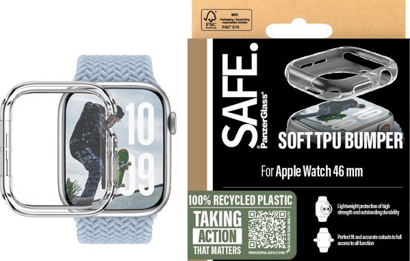 PanzerGlass SAFE TPU Bumper Clear Apple Watch 10/46mm