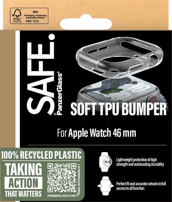PanzerGlass SAFE TPU Bumper Clear Apple Watch 10/46mm